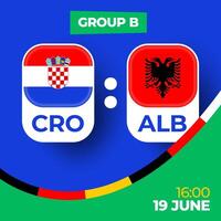 Kroatië vs Albanië Amerikaans voetbal 2024 bij elkaar passen versus. 2024 groep stadium kampioenschap bij elkaar passen versus teams intro sport achtergrond, kampioenschap wedstrijd vector