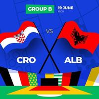 Kroatië vs Albanië Amerikaans voetbal 2024 bij elkaar passen versus. 2024 groep stadium kampioenschap bij elkaar passen versus teams intro sport achtergrond, kampioenschap wedstrijd vector