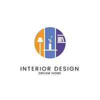 interieur ontwerp logo huis ontwerp inspiratie interieur kamer, meubilair galerij logo ontwerp vector