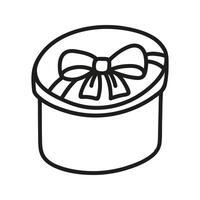 single geschenk doos tekening. hand- getrokken vector illustratie van Cadeau