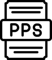 pps pictogrammen het dossier type. spreadsheet bestanden document icoon met schets ontwerp. vector illustratie