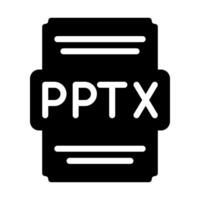 pptx het dossier icoon solide stijl. spreadsheet het dossier type, verlenging, formaat pictogrammen. vector illustratie