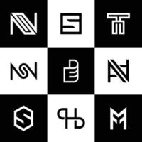 moderne en eenvoudige bundel met monogram-logo vector