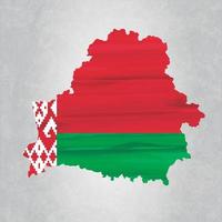 Wit-Rusland kaart met vlag vector