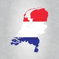 nederland kaart met vlag vector