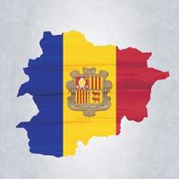 andorra kaart met vlag vector