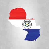 paraguay kaart met vlag vector