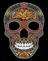 Mexicaanse schedel traditionele bloemen vector