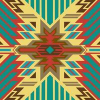 azteeks, Navajo meetkundig naadloos patroon. inheems Amerikaans zuidwesten afdrukken. etnisch ontwerp behang, kleding stof, omslag, textiel, tapijt, deken. vector