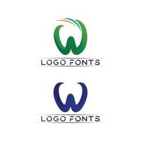 w letter en lettertype logo sjabloon ontwerp vector