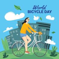 instagram berichten groet wereld fiets dag vector