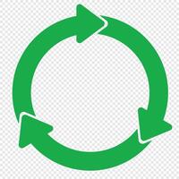 recycle symbool icoon. groen recycle of recycling pijlen icoon. recycle teken vector