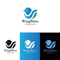 vogel logo met Golf minimalistisch zaken logo vector