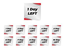 resterende dag, countdown-ontwerpsjabloon, perzikgradatie, kalender, aankondiging, informatiebord vector