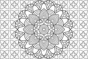 mandala kleur bladzijde voor kinderen en volwassenen bladzijde voor ontspanning en meditatie. circulaire patroon. decoratief ornament etnisch oosters stijl. lijn kunst tekening kleur bladzijde. illustratie vector