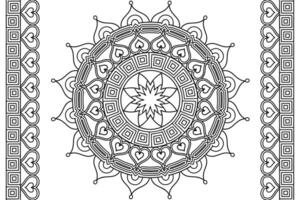 mandala kleur bladzijde voor kinderen en volwassenen bladzijde voor ontspanning en meditatie. circulaire patroon. decoratief ornament etnisch oosters stijl. lijn kunst tekening kleur bladzijde. illustratie vector