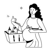 prenataal routine- vlak pictogrammen vector