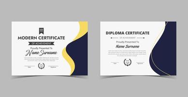 certificaat van waardering sjabloon, certificaat van prestatie, awards diploma sjabloon vector