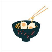 illustratie van ramen. Japans voedsel. oosters noedels. vector