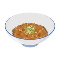 logo illustratie van natto of gefermenteerd soja Aan een kom vector