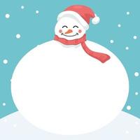 vrolijke sneeuwpop vrolijke kerstkaart voor toewijding vector