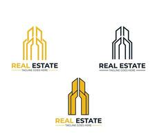 creatief echt landgoed of huis logo en ontwerp gebouw sjabloon. vector
