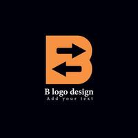 brief b en pijl logo vector