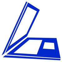 notitieboekje illustratie logo in blauw Aan een wit achtergrond vector