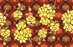 Indonesisch batik motieven met heel kenmerkend fabriek patronen vector