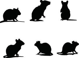 twee ratten silhouet . staand Rat icoon . ratten geïsoleerd Aan een wit achtergrond. muis klem kunst vector