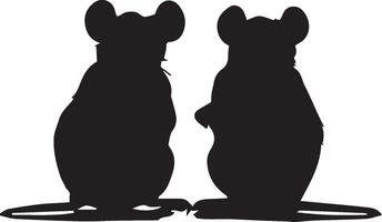 twee ratten silhouet . staand Rat icoon . ratten geïsoleerd Aan een wit achtergrond. muis klem kunst vector