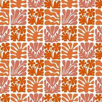 modern meetkundig vormen naadloos patronen. abstract bloemen tegels. terracotta, roze en oranje illustratie. vector