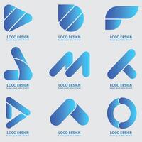 brief logo modern en meetkundig typografie vector