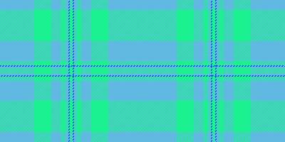 oneindigheid achtergrond naadloos, vloeiende Schotse ruit textiel controleren. grunge kleding stof plaid structuur patroon in cyaan en munt kleuren. vector