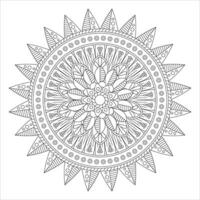 cirkelvormig patroon in de vorm van mandala voor henna, mehndi, tatoeage, decoratie. decoratief ornament in etnische oosterse stijl. kleurboek pagina. vector