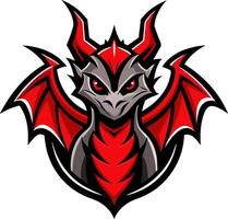 rood weinig draak logo illustratie vector