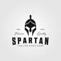 spartaans helm logo typografie wijnoogst illustratie, icoon sjabloon teken en symbool vector