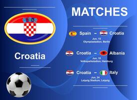 schema van wedstrijden van de Kroatisch nationaal team Bij de laatste stadium van de Europese Amerikaans voetbal kampioenschap 2024. vector
