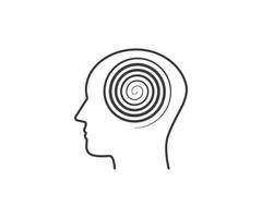 hypnose, hoofd, spiraal icoon. illustratie. vector