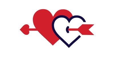hart illustratie. hart ontwerp icoon vlak. modern vlak Valentijn liefde teken. symbool voor web plaats ontwerp, knop naar mobiel app. vector