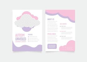 autisme dubbele folder sjabloon. morden, creatief en professioneel folder ontwerp. gemakkelijk en minimalistische Promotie lay-out illustratie. vector