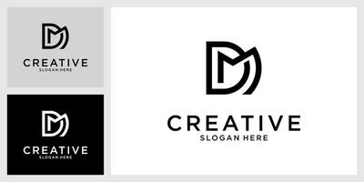 dm of md eerste brief logo ontwerp vector