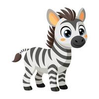 illustratie van tekenfilm schattig zebra Aan wit vector