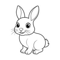 van kleur bladzijde schets van tekenfilm schattig weinig konijn vector