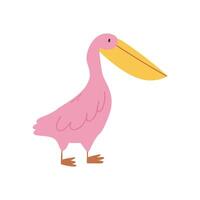 roze pelikaan geïsoleerd Aan wit achtergrond. pelikaan illustratie. schattig exotisch vogel. vector