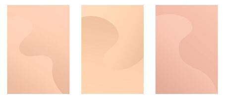 helling achtergrond in naakt kleur. reeks van pastel posters met Golf overgang. abstract beige textuur. vector