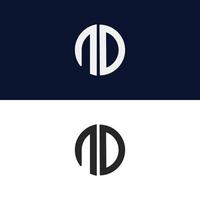 nd brief logo vector sjabloon creatief modern vorm kleurrijk monogram cirkel logo bedrijfslogo raster logo