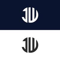 jw brief logo vector sjabloon creatief modern vorm kleurrijk monogram cirkel logo bedrijfslogo raster logo