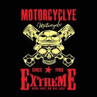 Op maat motorfiets fietser mode typografie extreem racing club t-shirt kleding stempel, sticker embleem, typografie afdrukken, kleding stof lap. gotisch kalligrafie. Californië hipster retro insigne wijnoogst vector