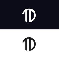 td brief logo vector sjabloon creatief modern vorm kleurrijk monogram cirkel logo bedrijfslogo raster logo